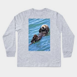 Silly otter Kids Long Sleeve T-Shirt